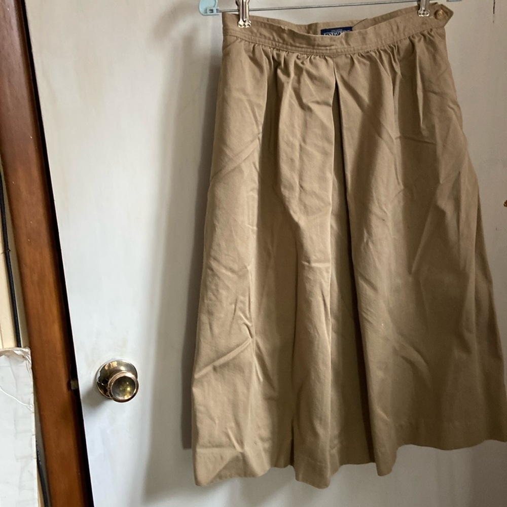 Lands' End Khaki A-Line Skirt